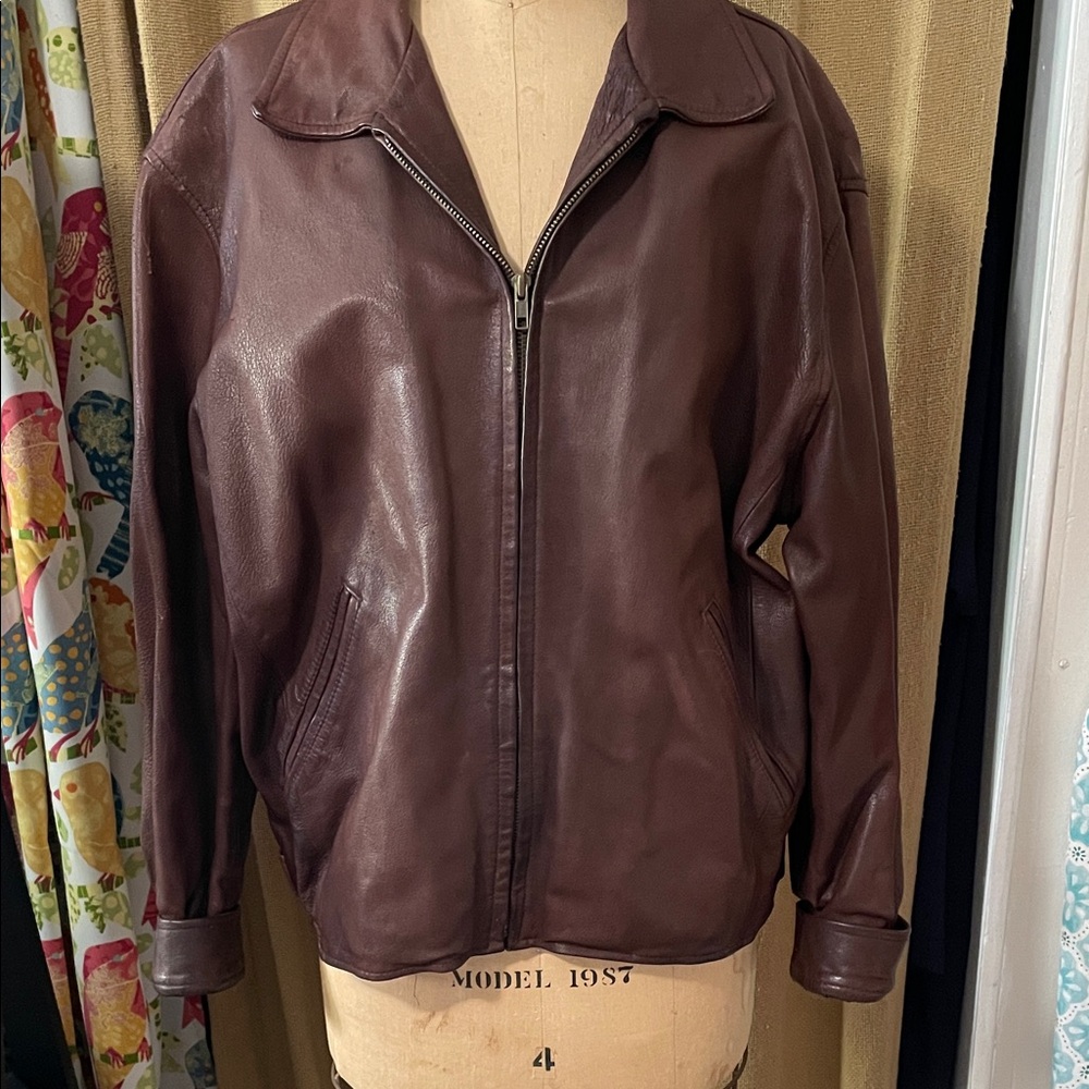 J. Crew Men's Dark Brown Leather Jacket